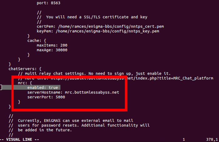 Install Enigmabbs Linux 26 Change Option Mrc Function