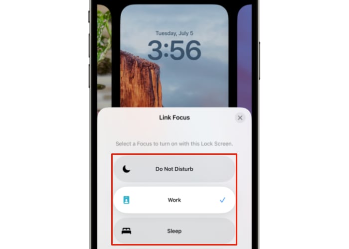 Ios 16 Focus Mode Select