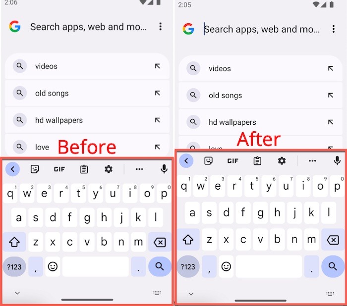 Keyboard Height Difference