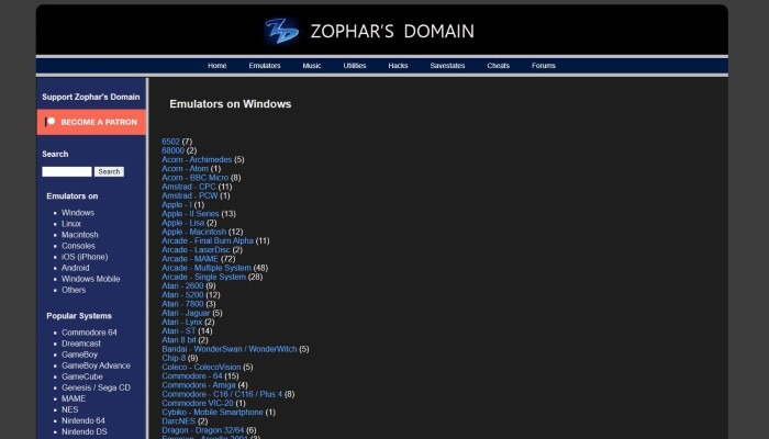 Legal Roms Zophars