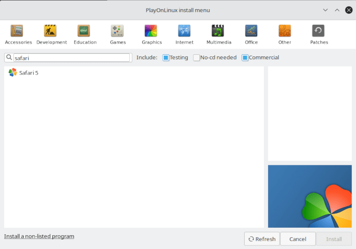 Linux Safari Install 04 Safari Search