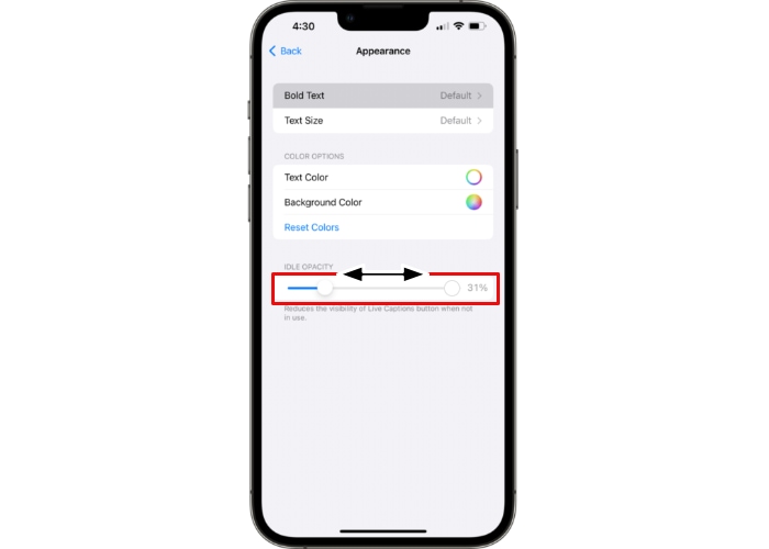 Live Cap Idle Oppacity Slider 1