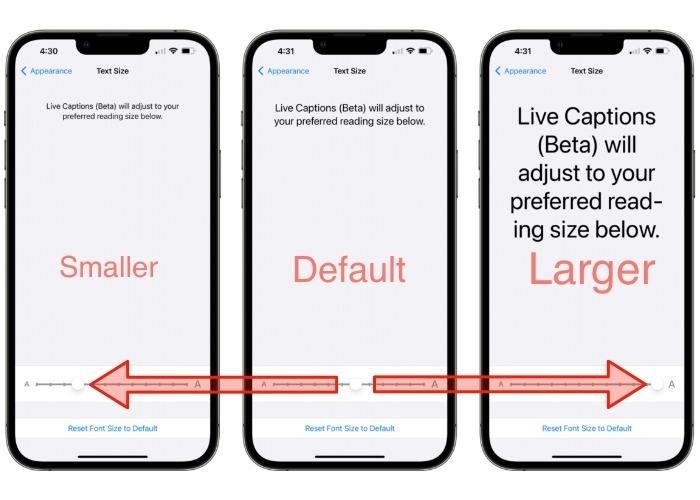 Live Cap Size Slider