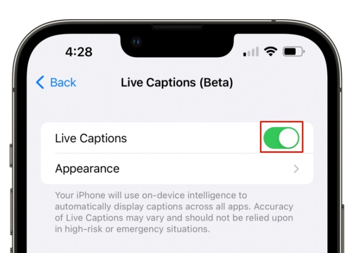 Live Cap Switch Ios Green