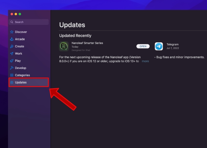 Monterey App Store Side Bar