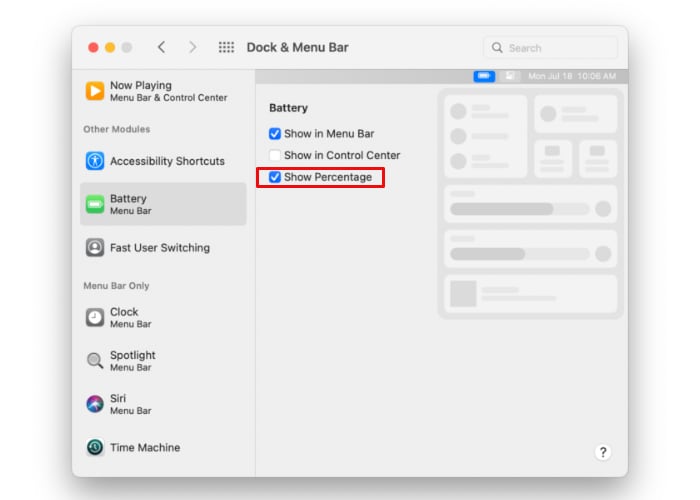 Monterey Menu Bar Battery Percentage
