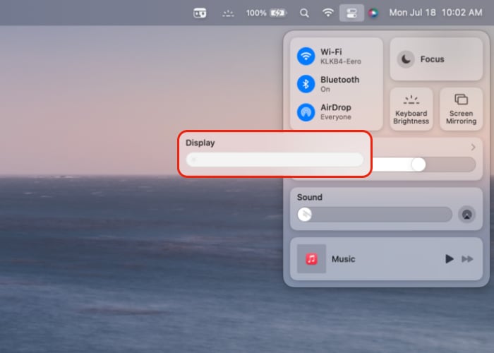 Monterey Menu Bar Display