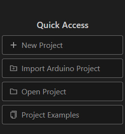 Platformio Quick Access