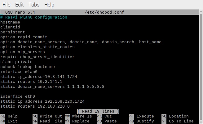 Raspberry Pi Wifi Bridge Dhcpcd Conf