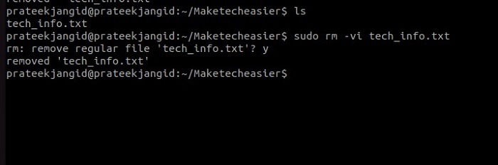 Remove A File interactively