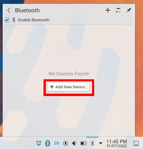 Set Up Bluetooth Linux 12 Kde Add New Device