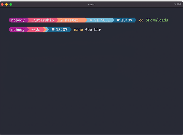 Starship Prompt Powerline 700px