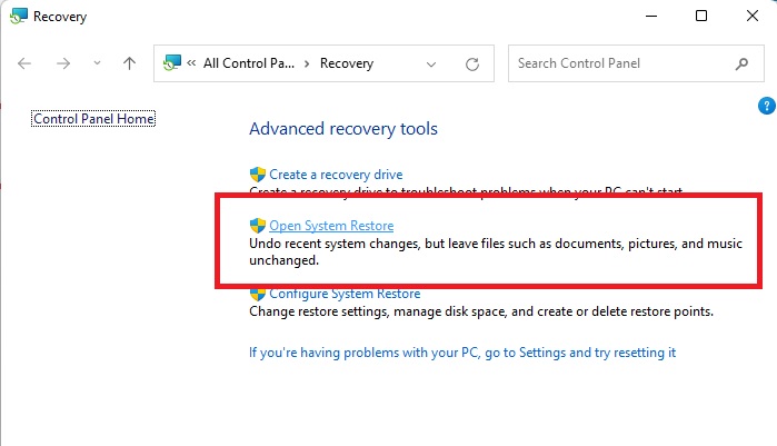 Stop Your Pc From Making Random Usb Noises System Restore Select
