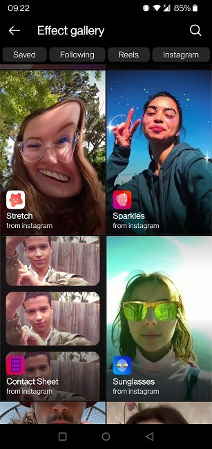 Use Camera Effects Instagram Browse Library