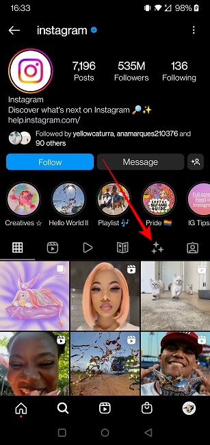 Use Camera Effects Instagram Creator Profile View Glance