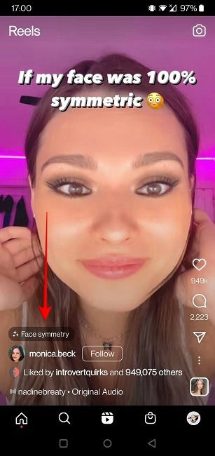 Use Camera Effects Instagram Tap Effect Name Reel