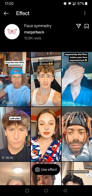 Use Camera Effects Instagram Use Reel Effect