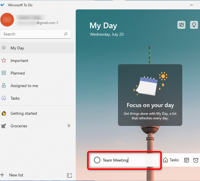 Windows Reminders Microsoft To Do Add Task 1