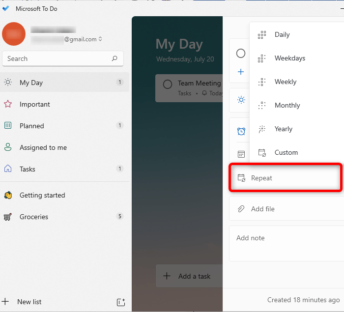 Windows Reminders Microsoft To Do Repeat