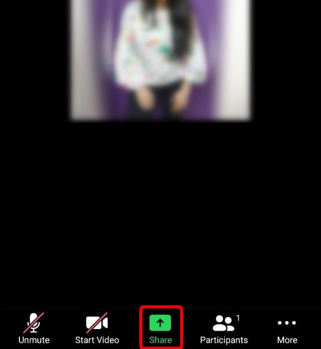 Zoom Android Share Button 1