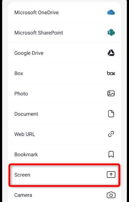 Zoom Android Sharing Options