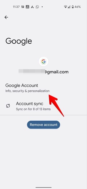 Android Gmail Account Settings