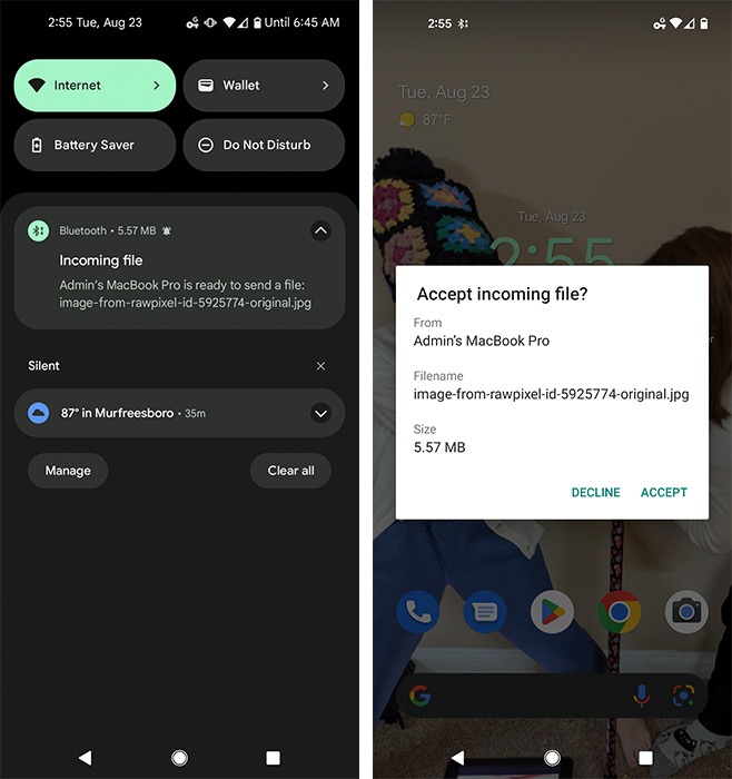 Android Transfer Bluetooth Mac Accept