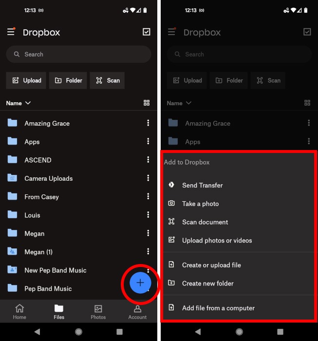 Android Transfer Cloud Dropbox