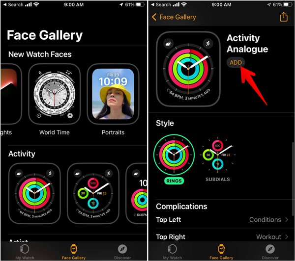 Apple Watch Face Gallery Iphone Add