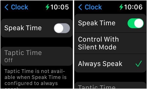 Apple Watch Face Settings Clock Listen Time