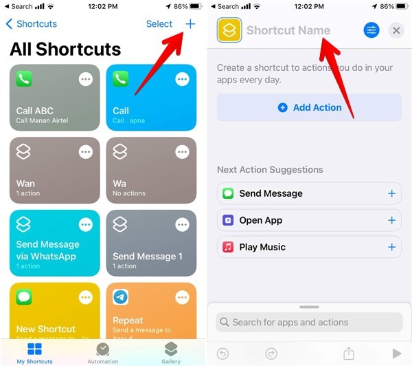 Contact Iphone Shortcut Create