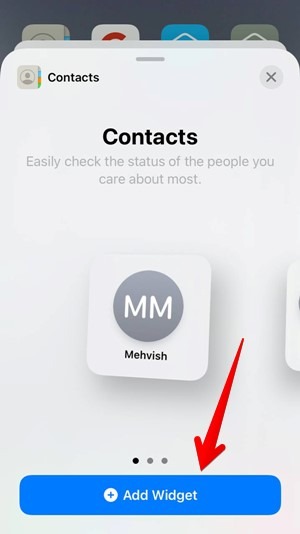 Contact Iphone Widget Add