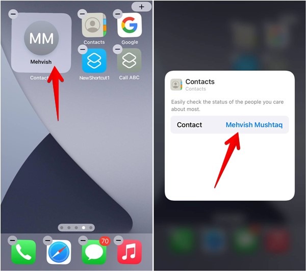 Contact Iphone Widget Change