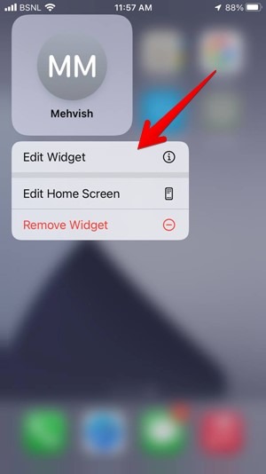 Contact Iphone Widget Edit