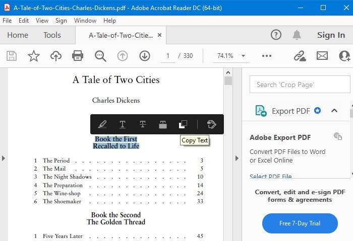 Cut Copy Paste Pdf Adobe Acrobat Reader Copy Text