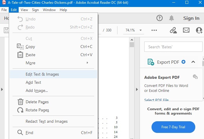 Cut Copy Paste Pdf Adobe Acrobat Reader Edit Text Images 2