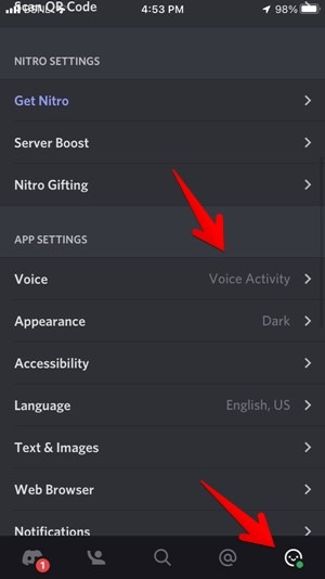 Discord Mobile Voice Settings