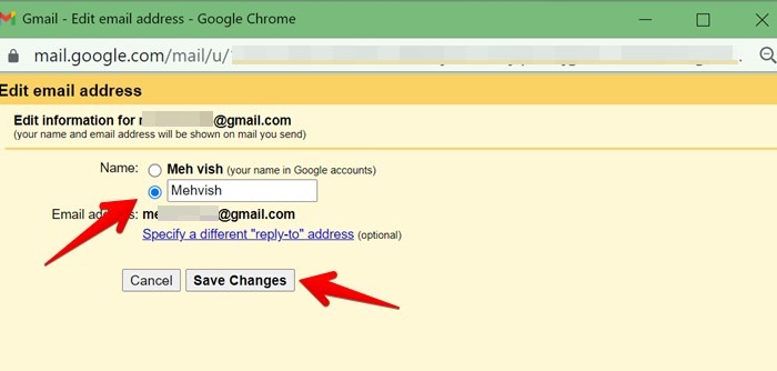 Gmail Settings Web Name Save