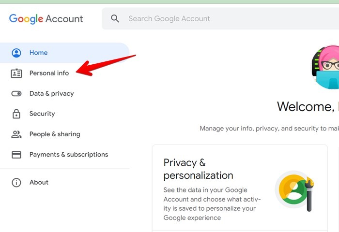 Gmail Web Personal Info