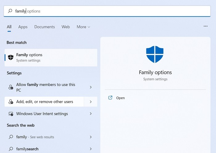 Someone Else Using Pc Family Options