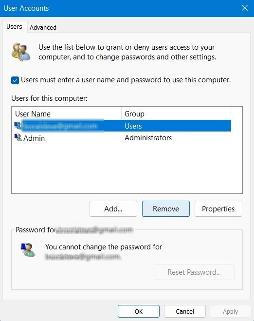Someone Else Using Pc Windows Local Account Remove Apply