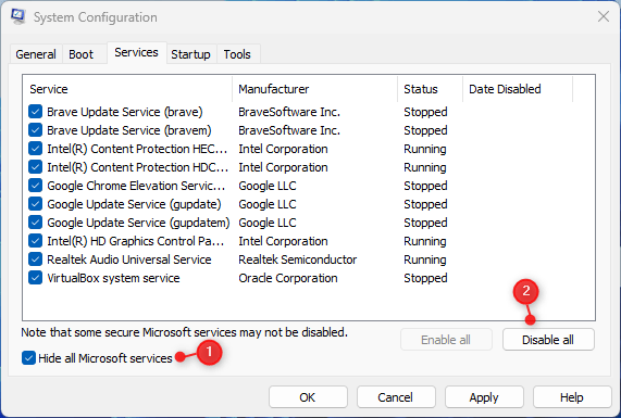 Windows Updates Error 0x80073701 Hide Microsoft Update Services