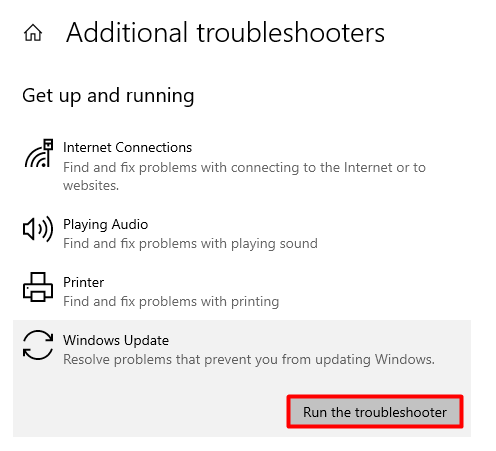 Windows Updates Error 0x80073701 Run The Troubleshooter