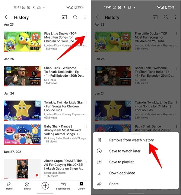 Youtube Mobile View Watchhistory