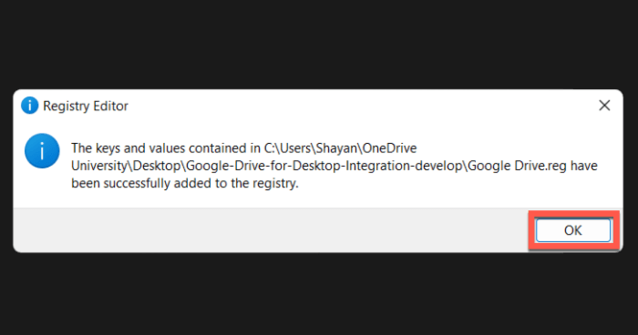 Add Google Drive To File Explorer Accept New Promt