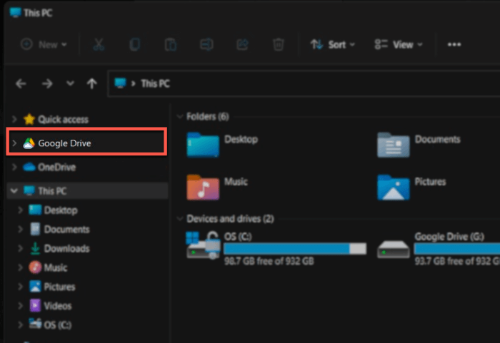 Add Google Drive To File Explorer Google Drive In Navigation Panel