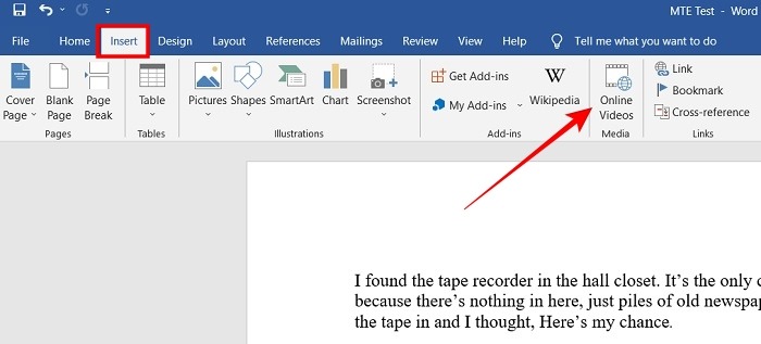 Add Video Word Insert Online Vid