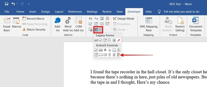 Add Video Word Legacy Tools