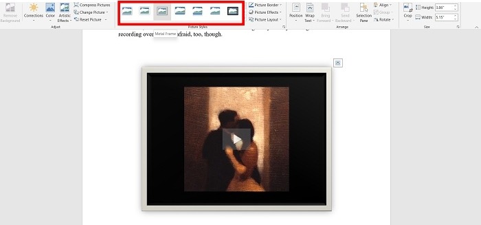 Add Video Word Try Different Styles