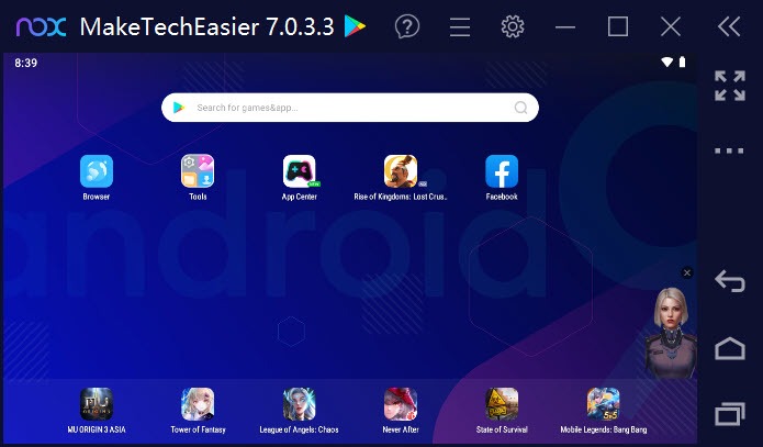 Android Apps In Windows Nox Home Screen